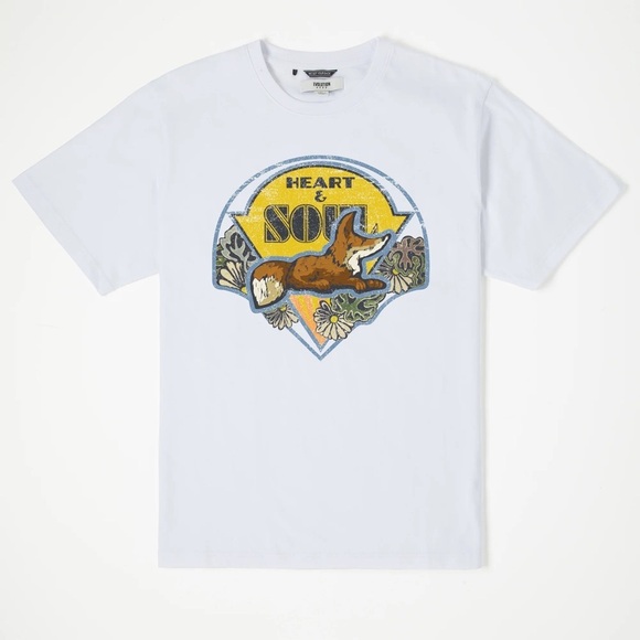 Akoo Other - Sz med Akoo Heart Soul White Tee with Colorful Graphic